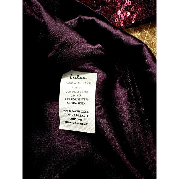 LULUS Half Blouse Top,Sequins.Bishop Sleeve, Zipper BackPurple,Fairy,Goth - Picture 8 of 12